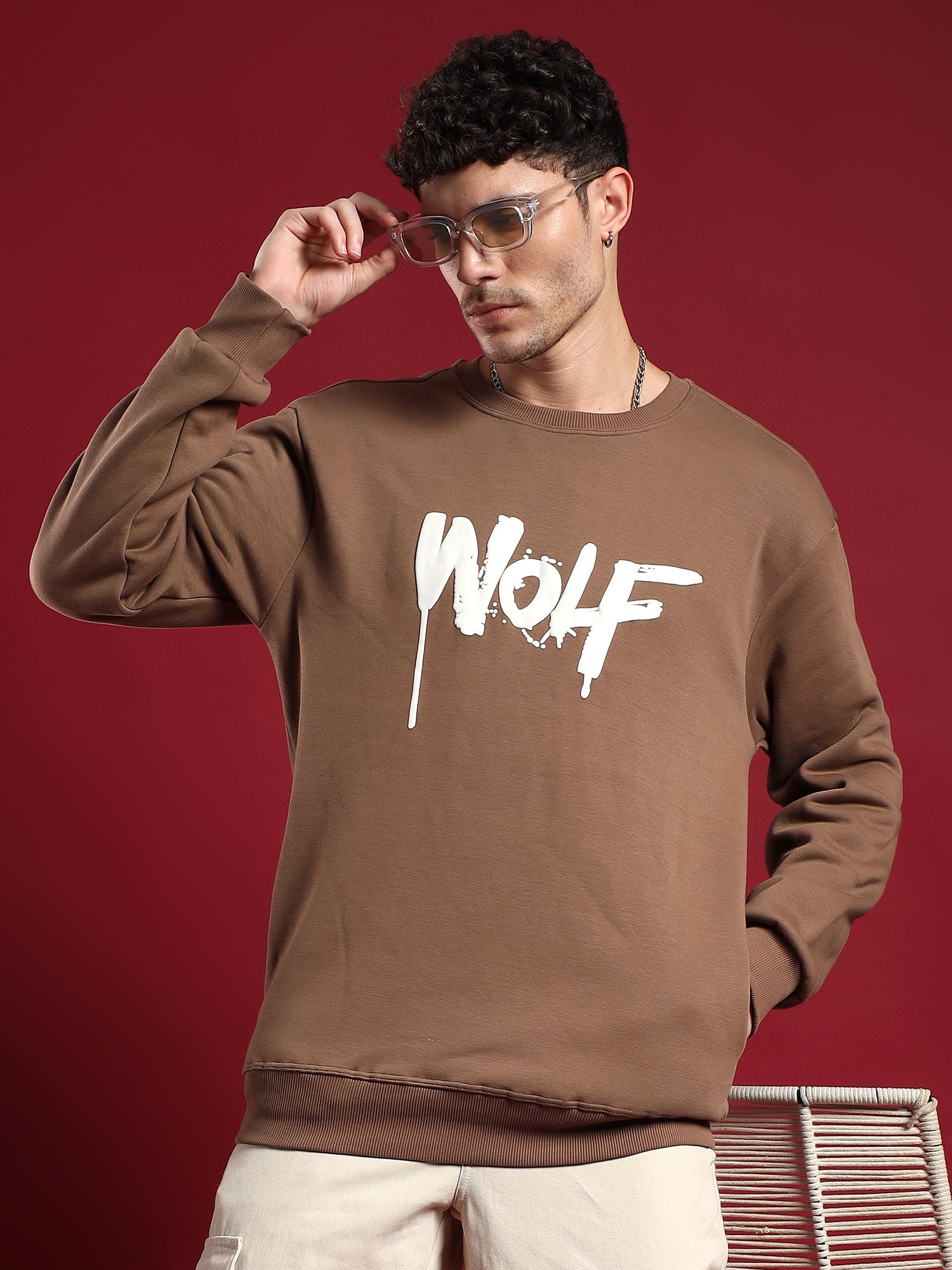 Alpha Drip unisex Sweatshirt– Earth Brown (Raw Nature)