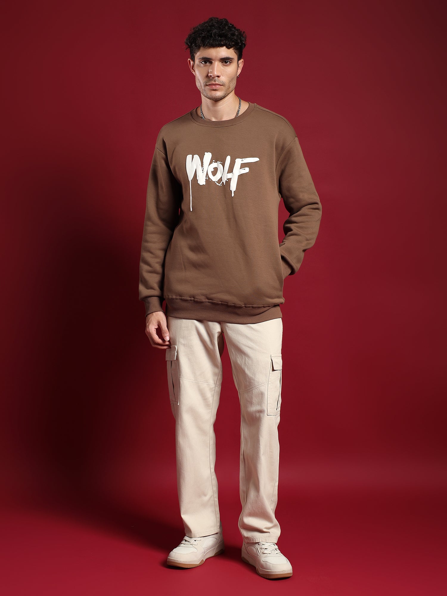 Alpha Drip unisex Sweatshirt– Earth Brown (Raw Nature)