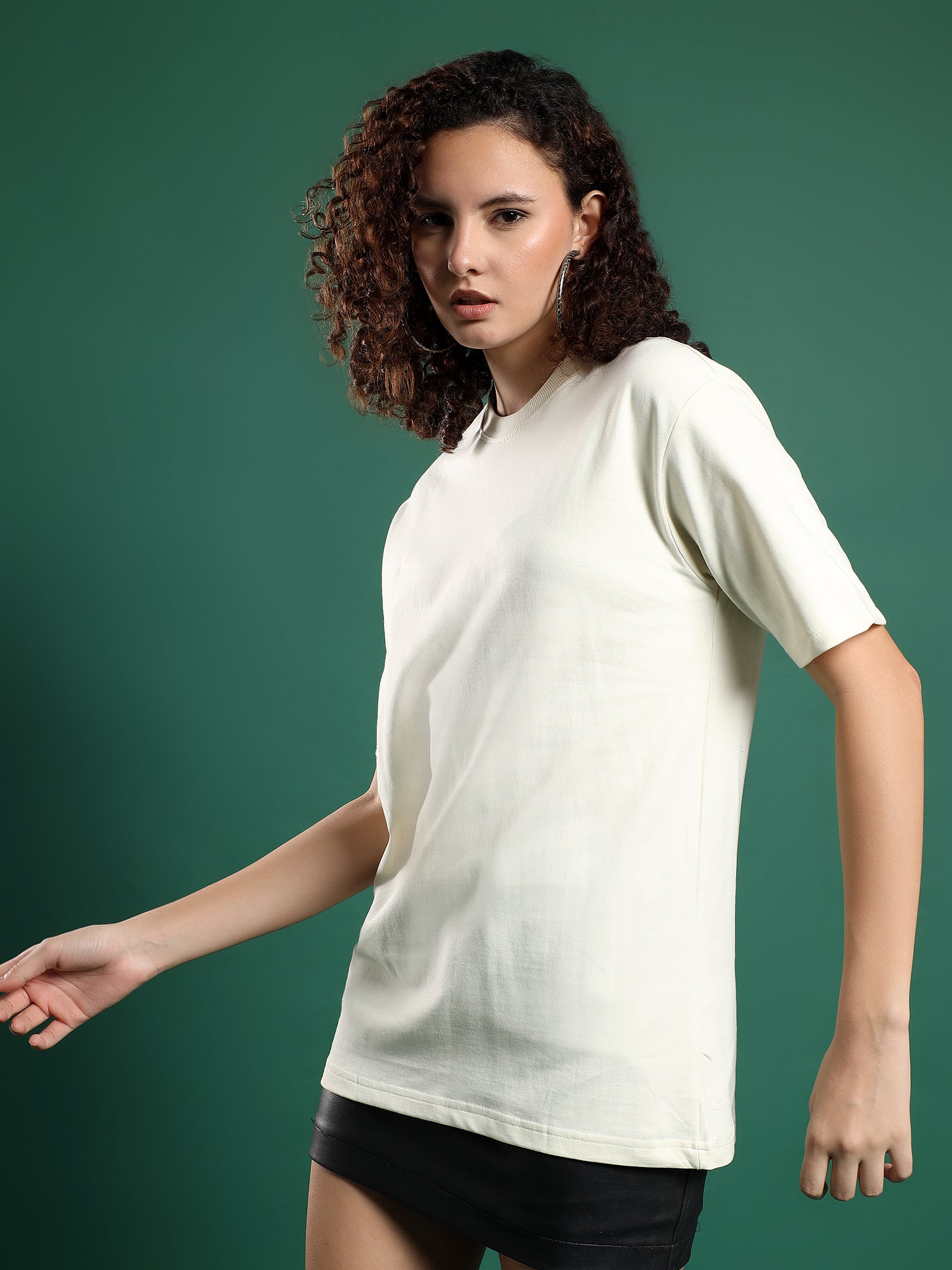 Core Essential unisex  Oversized T-Shirt-Ivory Frost(off white)