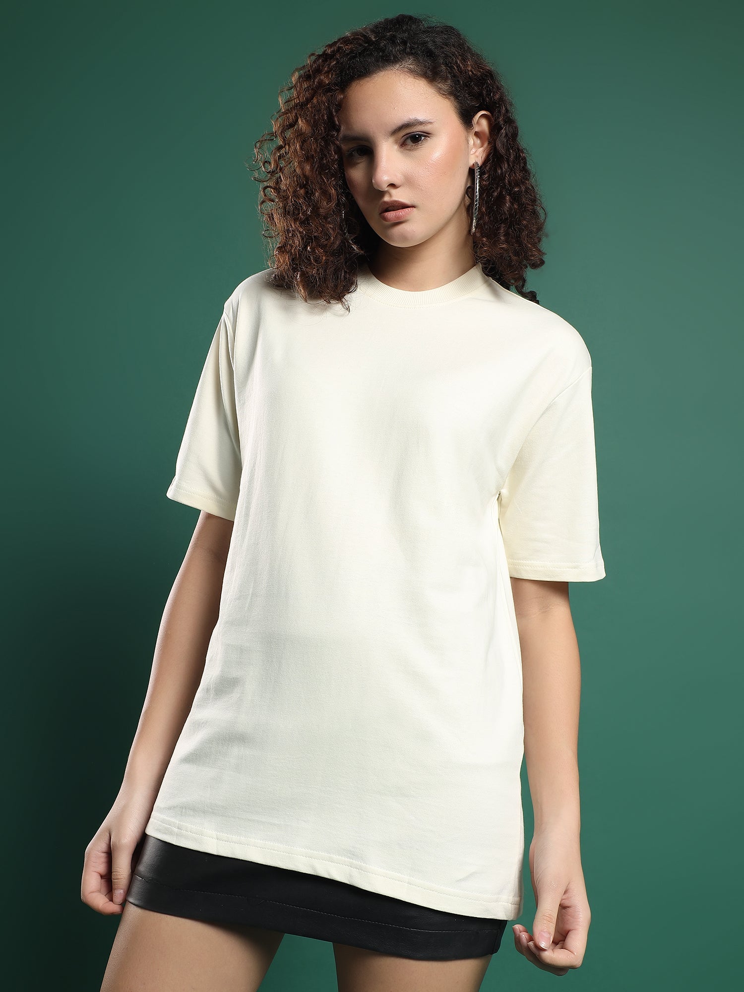 Core Essential unisex  Oversized T-Shirt-Ivory Frost(off white)