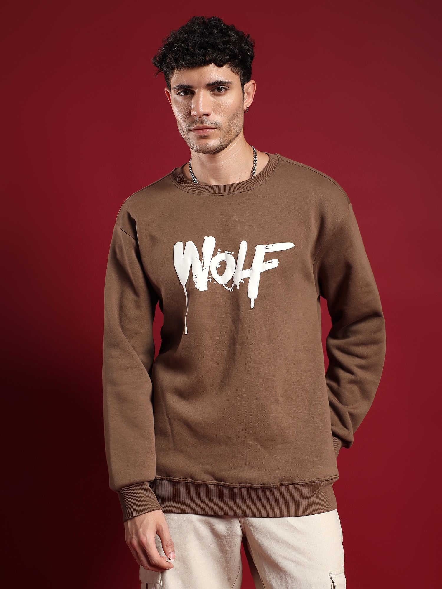 Alpha Drip unisex Sweatshirt– Earth Brown (Raw Nature)