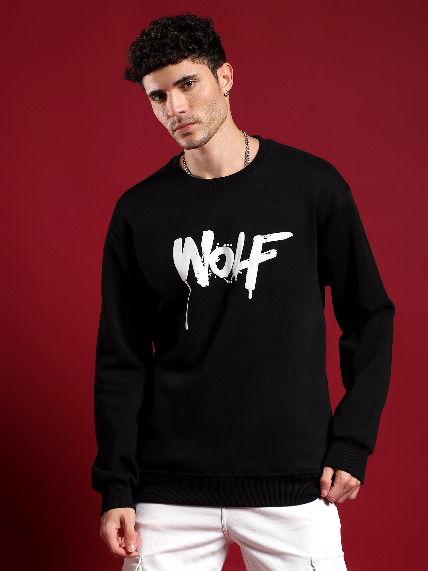 Alpha Drip unisex Sweatshirt–Midnight Black (Alpha Mode)