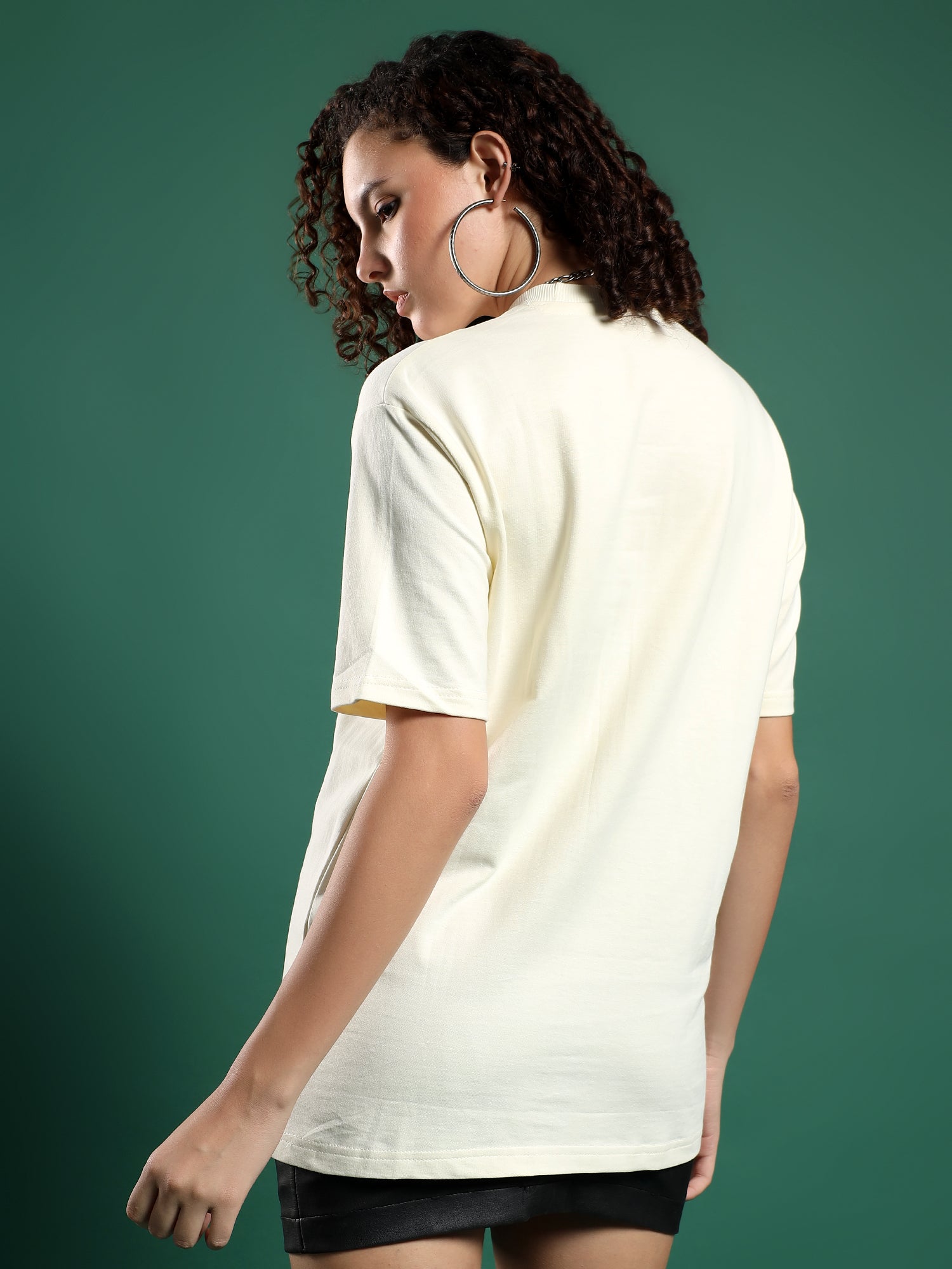 Core Essential unisex  Oversized T-Shirt-Ivory Frost(off white)