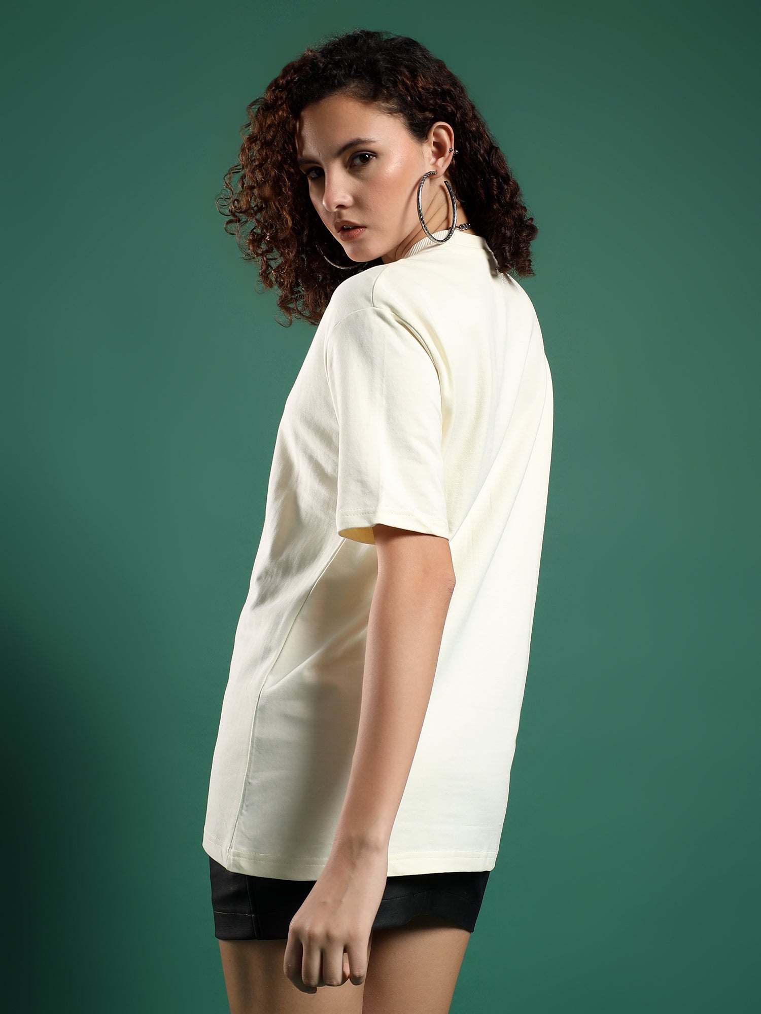 Core Essential unisex  Oversized T-Shirt-Ivory Frost(off white)