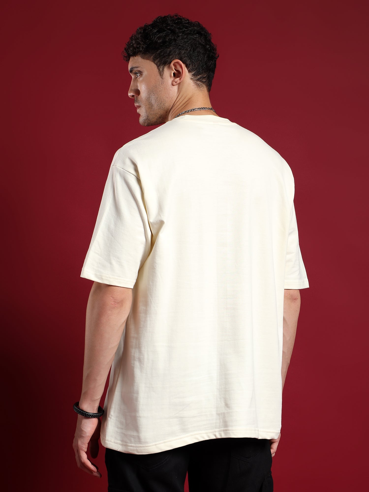 Core Essential unisex  Oversized T-Shirt-Ivory Frost(off white)
