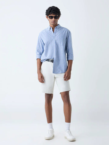 Men’s Blue Striped Cotton Shirt